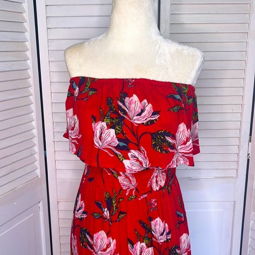 Red Floral Maxi Dress